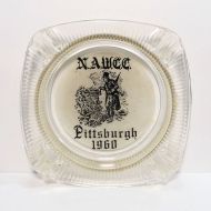 NAWCC Watch Clock Collectors 1960 Clear Glass Ashtray