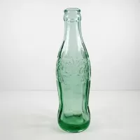 1984 Louisville Kentucky 6 oz vintage aqua tinted glass hobbleskirt Coke. Chattanooga Glass Co: Back - Click to enlarge