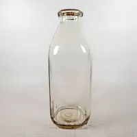 City Creamery vintage clear glass quart milk bottle with original cardboard cap. Cohoes New York: Left - Click to enlarge