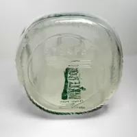 Whole Foods Market Floresville Texas StanPac clear glass square one quart milk bottle with green graphics: Bottom - Click to enlarge