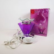 Wildflowers on Purple Electric Scented Oil Tart Warmer with Mirrored Base: With Box View