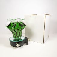 Green Ovals on Black Plug In Outlet Oil Wax Warmer