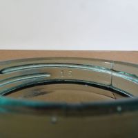 Quart size aqua glass vintage Ball mason jar with Atlas zinc lid and a soft shoulder 3L design: Number 15 View - Click to enlarge