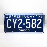 1973 Kentucky Commercial State License Plate CY2-582