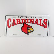 Louisville Cardinals License Plate Sign on White