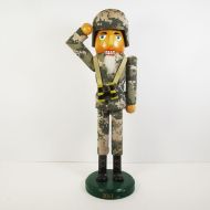Saluting American Soldier 14 inch Wood Nutcracker