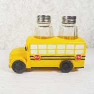 Yellow School Bus Novelty Salt and Pepper Shakers Set