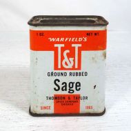 Warfields Ground Rubbed Sage Vintage Herb Spice Tin Front