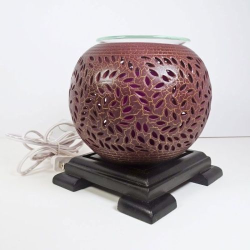 Deep Purple Gold Accents Electric Scented Oil Wax Warmer