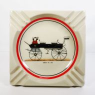 Vintage Break No 363 open top carriage ashtray featuring three diagonal cigarette rests in each corner. Top View