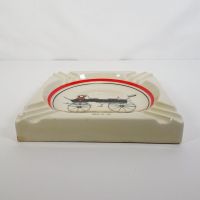 Vintage Break No 363 open top carriage ashtray featuring three diagonal cigarette rests in each corner. Top Side View - Click to enlarge
