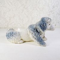 Vintage Ceramic Poodle Figurine Ashtray from Japan: Right - Click to enlarge