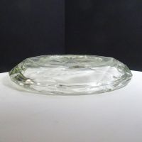 Vintage Round Heavy Clear Glass Decorative Ashtray: Bottom Side - Click to enlarge
