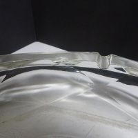 Vintage Round Heavy Clear Glass Decorative Ashtray: Chip - Click to enlarge