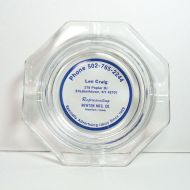 Leo Craig Specialty Advertising Glass Ashtray: Top