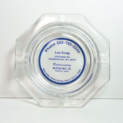 Leo Craig Specialty Advertising Glass Ashtray: Top