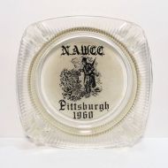 NAWCC Watch Clock Collectors 1960 Clear Glass Ashtray: Top
