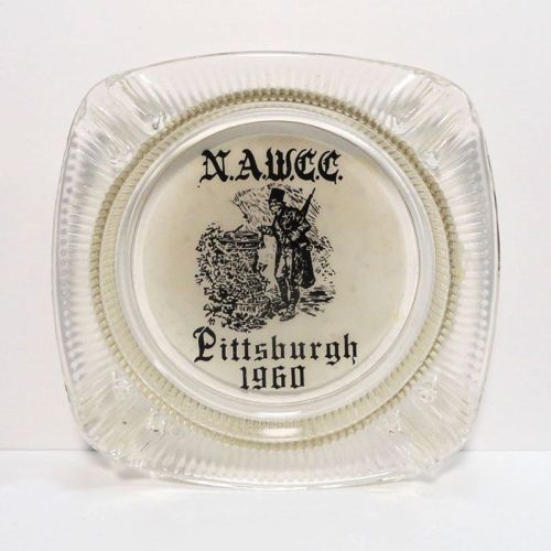 NAWCC Watch Clock Collectors 1960 Clear Glass Ashtray: Top