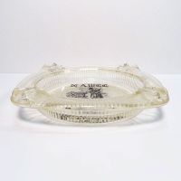 NAWCC Watch Clock Collectors 1960 Clear Glass Ashtray: Side - Click to enlarge