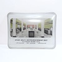 Vintage 1953 Norwood Hyde Park Bank and Trust Ohio Curved Glass Ashtray Bottom - Click to enlarge