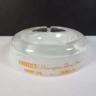 Hecknells Prescription Drug Store Glass Ashtray