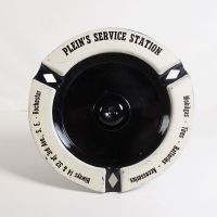 Pleins Service Station Vintage Metal Ashtray: Top - Click to enlarge