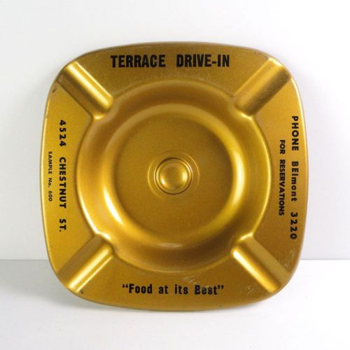 Terrace Drive In Metal Ashtray Salesman Sample 600: Top
