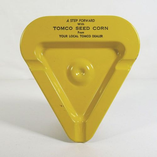 Tomco Seed Corn Triangular Vintage Metal Ashtray