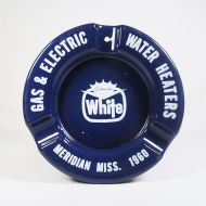 White Water Heaters 1960 Vintage Metal Ashtray: Top