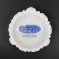 Mammoth Life Accident Insurance Milk Glass Ashtray