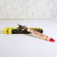 Vintage 1950s bottle can opener combo with sleeve. Cook's Food Center Tiffin Ohio. 2 Way Ready Opener: Main