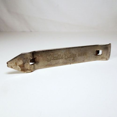 Falls City Beer vintage metal beer bottle can opener. Vaughn U.S.A. Staining. Broken tip: Front
