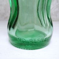 Peoria Illinois 6 oz empty hobbleskirt no refill collectible vintage Christmas Coke bottle. Aqua tinted glass: No Refill View - Click to enlarge