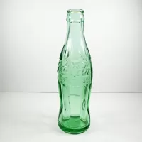1950 Louisville Kentucky 6 oz hobbleskirt PatD Coke bottle. Aqua tinted glass: Front - Click to enlarge