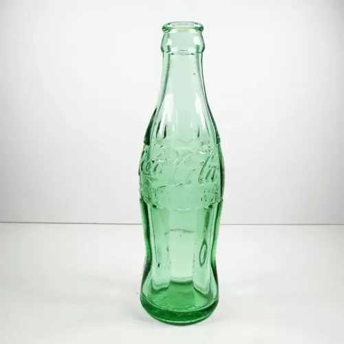 1950 Louisville Kentucky 6 oz hobbleskirt PatD Coke bottle. Aqua tinted glass: Front