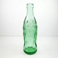 1950 Louisville Kentucky 6 oz hobbleskirt PatD Coke bottle. Aqua tinted glass: Right - Click to enlarge