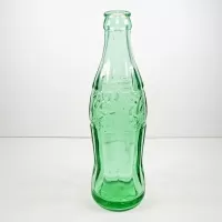 1950 Louisville Kentucky 6 oz hobbleskirt PatD Coke bottle. Aqua tinted glass: Back - Click to enlarge