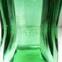 1950 Louisville Kentucky 6 oz hobbleskirt PatD Coke bottle. Aqua tinted glass: Numbers - Click to enlarge