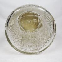 Jumbo Peanut Butter vintage clear glass jar with embossed elephant head: Bottom - Click to enlarge