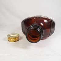 1976 Eagle Log Cabin bicentennial brown glass pancake syrup bottle. Paper label, ribbed sides, metal cap: Inside View - Click to enlarge