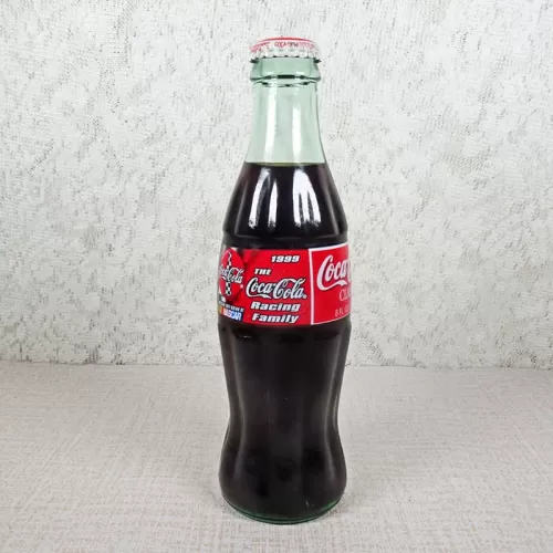Nascar Cap 1999 The Coca Cola Racing Family. Full 8 oz. Coke Classic Soda Bottle: Front