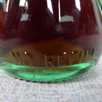 Akron Ohio vintage 8 oz full hobbleskirt no refill Coke bottle. Coca Cola Classic cap. Aqua glass: No Refill - Click to enlarge