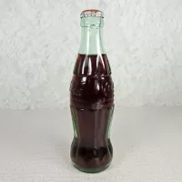 Denver Colorado vintage 8 oz full hobbleskirt no refill Coke bottle with Coca Cola Classic cap: Right - Click to enlarge