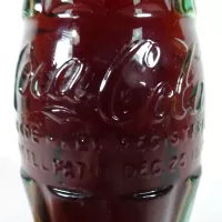 Peoria Illinois vintage 8 oz full hobbleskirt no refill Coke bottle with Coca Cola Classic cap: patD - Click to enlarge