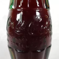 Peoria Illinois vintage 8 oz full hobbleskirt no refill Coke bottle with Coca Cola Classic cap: Contents - Click to enlarge