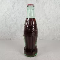 St Louis Missouri vintage 8 oz full hobbleskirt no refill Coke bottle with Coca Cola Classic cap: Back - Click to enlarge