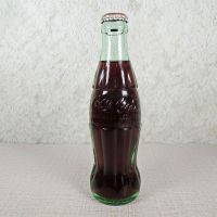 Las Vegas Nevada vintage 8 oz full hobbleskirt Coke bottle with red Coca Cola Classic cap: Back - Click to enlarge