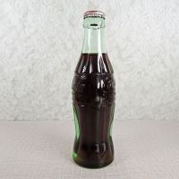 Charlotte North Carolina vintage 6 oz full hobbleskirt Coke bottle with red Coca Cola Classic cap: Right - Click to enlarge