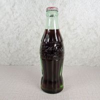 Durham North Carolina vintage 6 oz full hobbleskirt Coke bottle with red Coca Cola Classic cap: Front - Click to enlarge