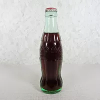 Austin Texas vintage 8 oz full hobbleskirt no refill Coke bottle with Coca Cola Classic cap: Back - Click to enlarge